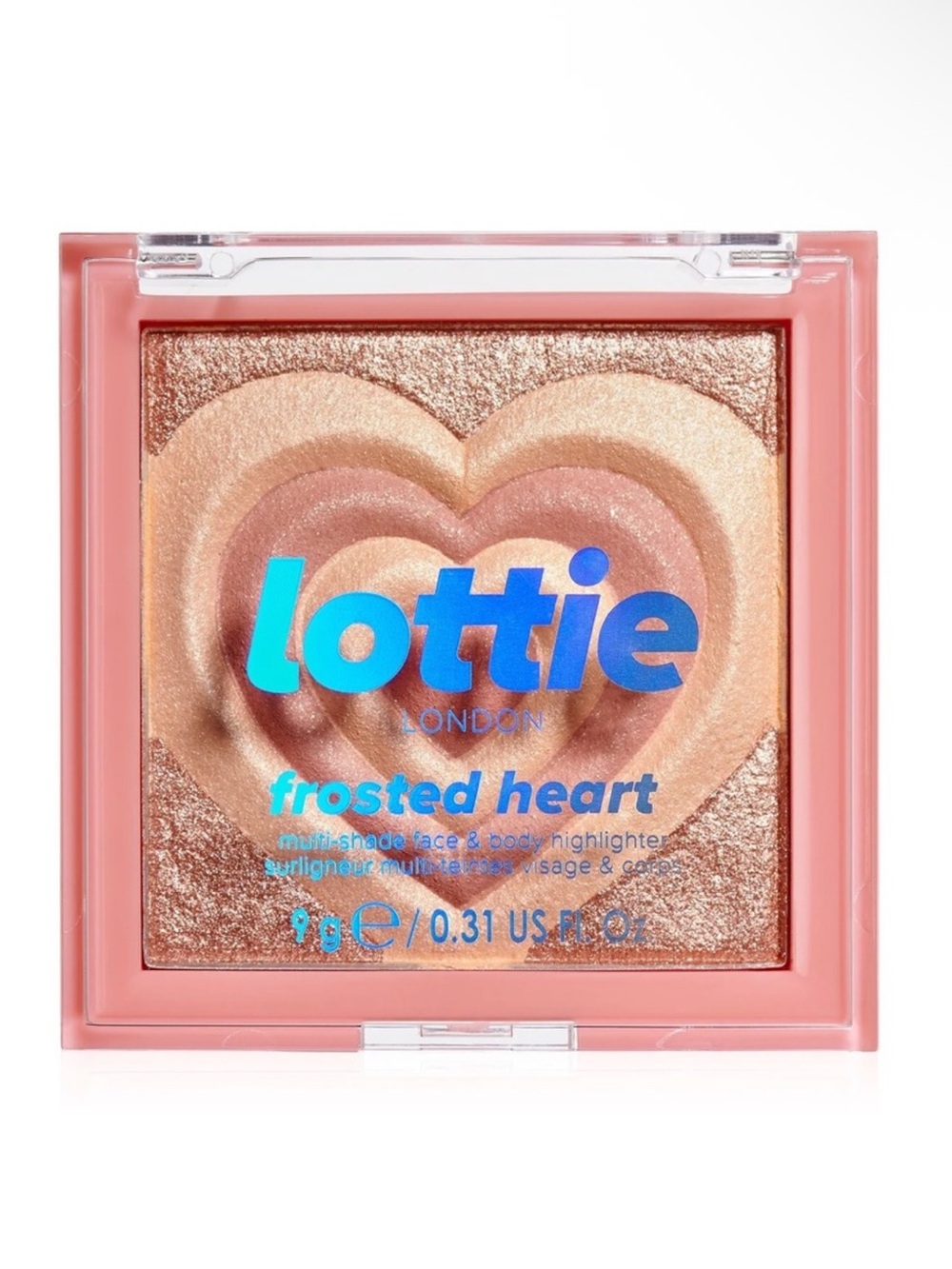 Lottie London Frosted Heart Multi Shade Face & Body Highlighter NEW